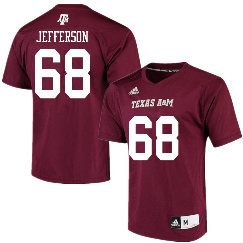 Men #68 Jordan Jefferson Texas A&M Aggies College Football Jerseys Sale-Alternate - Click Image to Close